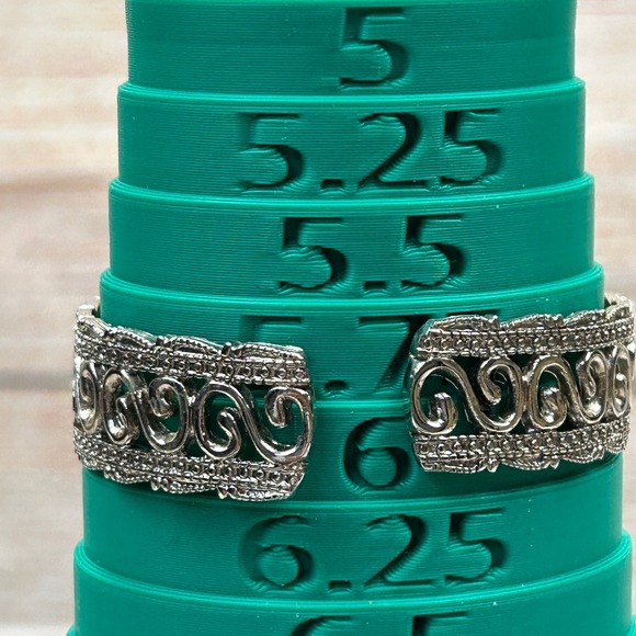 Mondu Flip Rhinestone Flower Cuff Bracelet Watch Silver‎ Tone Quartz Japan Movt main image 6